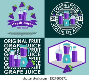 vector fruit juice logo design