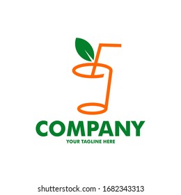 Logo de la tienda de zumos de frutas vectoriales de estilo moderno