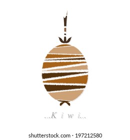 Vector of fruit, kiwi icon on isolated white background