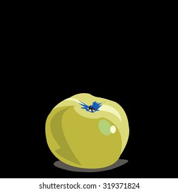 vector fruit leaf illustration apple fresh nature