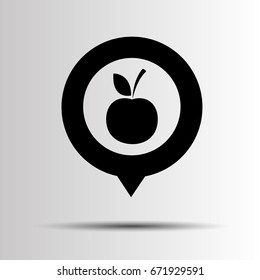 vector fruit leaf illustration apple fresh natural food organic