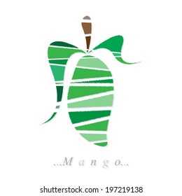 Vector of fruit, mango icon on isolated white background