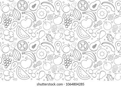 Vector fruit pattern. Fruit seamless background