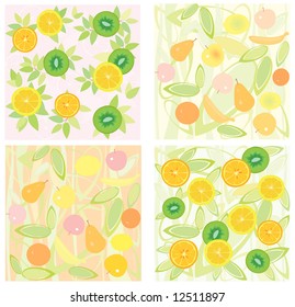 Vector of fruit patterns .