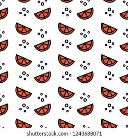 Vector fruit seamless pattern in Doodle style.