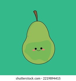 Vector of the fruit series, vector of a cute pear. Great for learning for kids as well as as icons.