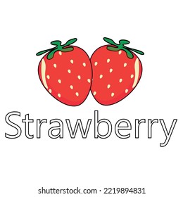 Vector of the fruit series, vector of cute strawberry berries. Great for learning for kids as well as as icons.