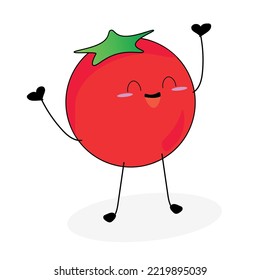 Vector de series de frutas, vector de frutas tiernas de tomate. Ideal para aprender tanto para niños como para íconos.