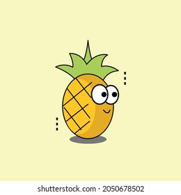 vector fruit set on yellow background