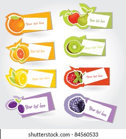 Vector Fruit Sticker Set