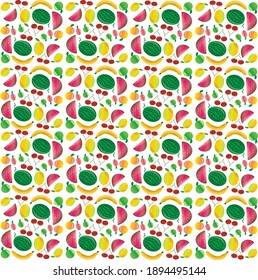 Vector Fruit texture icons set illustration background cover design.