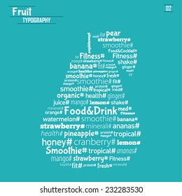 Vector Fruit Typography ( wall decor, web, poster etc)