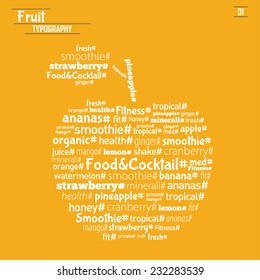 Vector Fruit Typography ( wall decor, web, poster etc)