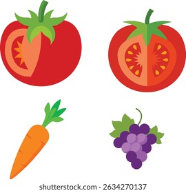 Vector Fruit and Vegetable Icons