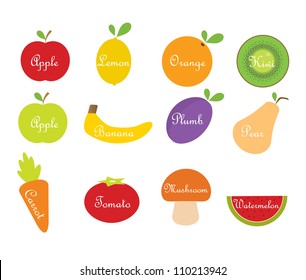 Vector fruit and vegetables