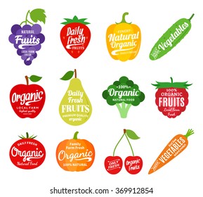 Vector fruit and vegetables logo