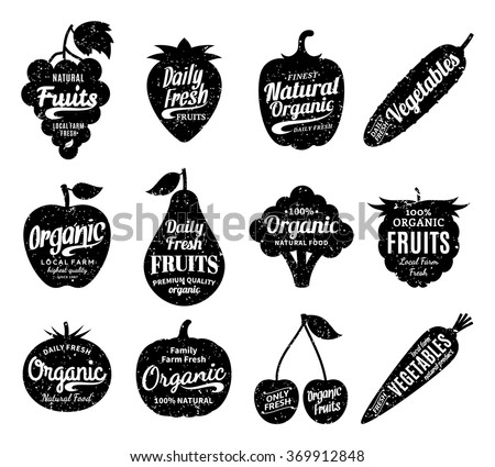 Vector fruit and vegetables logo