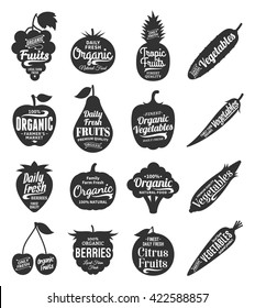 Vector fruit and vegetables logo and icons