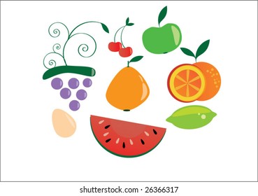 Vector fruits
