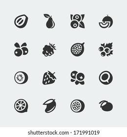 Vector fruits and berries mini icons set #2