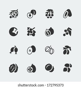 Vector fruits and berries mini icons set #3