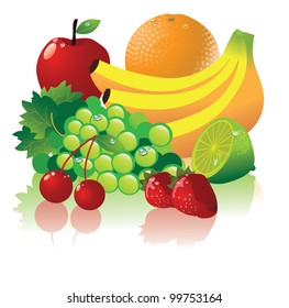Vector Fruits EPS 8 vector, grouped for easy editing. No open shapes or paths.