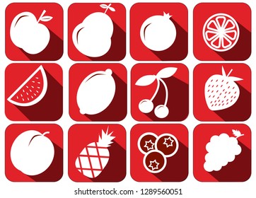 vector Fruits Icons set - fresh healthy illustrations.