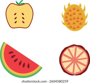 A vector fruits illustration features a collection ,