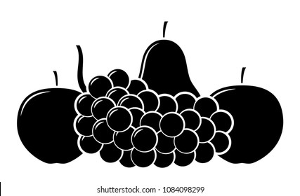 vector fruits isolated on white background