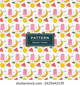 vector Fruits Pattern background design, febrile pattern,