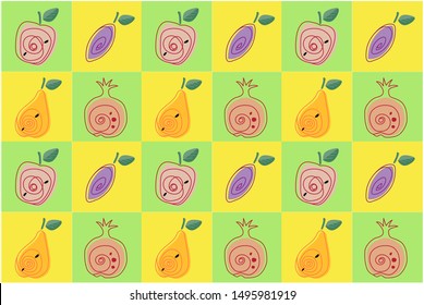 Vector Fruits pattern colour summer