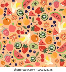 vector fruits seamless pattern 