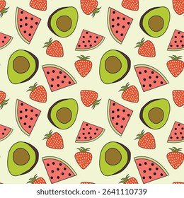 vector fruits seamless pattern background design