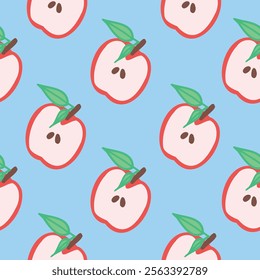 Vector Fruits Seamless Pattern, Spring bright fruits vector repeat pattern for textiles, wallpapers, gift paper, scrapbooking, quilts.