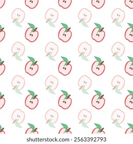 Vector Fruits Seamless Pattern, Spring bright fruits vector repeat pattern for textiles, wallpapers, gift paper, scrapbooking, quilts.
