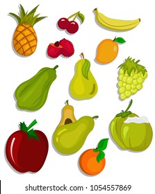 vector fruits set