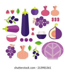 vector of fruits and vegetables