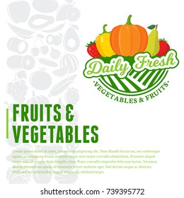 Vector fruits and vegetables illustration