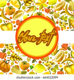 Vector fruits and vegetables on a white background