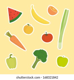 Vector fruits & vegetables set
