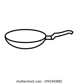 Vector Frying Pan Outline Icon Design
