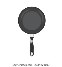 vector frying pan with top view