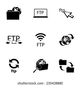 Vector FTP  icons set on white background
