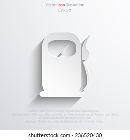Vector fuel station web flat icon. Eps 10 illustration.