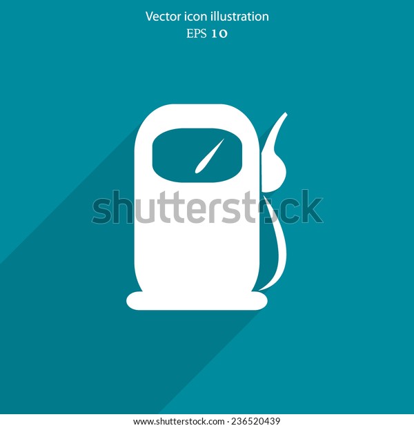 Vector\
fuel station web flat icon. Eps 10\
illustration.