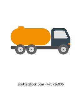 Vector fuel truck design flat icon template