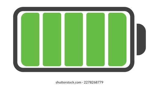 vector full battery icon on white background