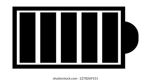 vector full battery icon on white background