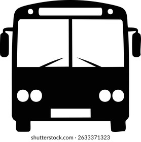 Vector Full Black Silhouette of a Bus – Minimalist Public Transportation Icon in Clean Graphic Design for Urban and Travel Projects