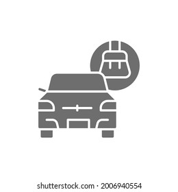 Vector full car cleaning service grey icon.
